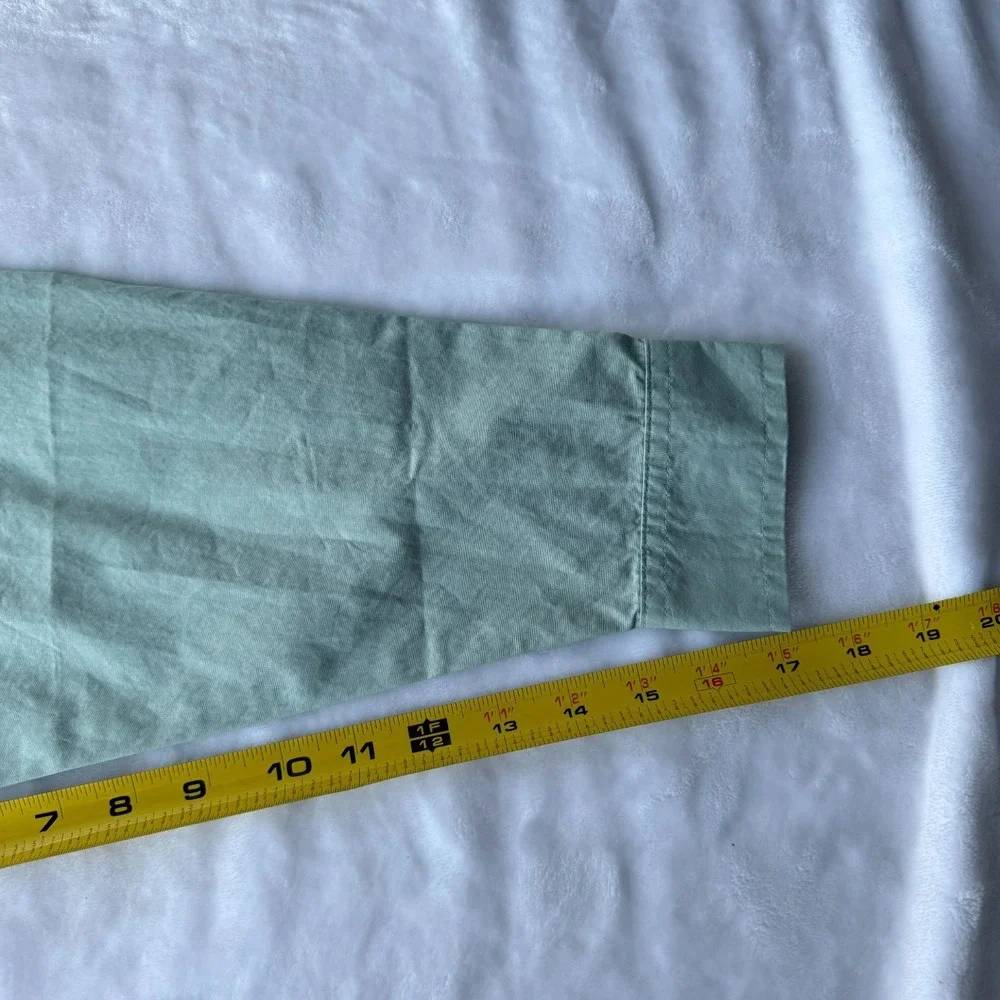Cotton Traders Button Up Womens US 10 Minimalist Mint Haze Cotton Shirt Casual‎